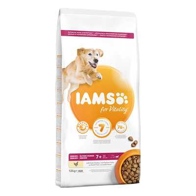 IAMS for Vitality Dog Senior & Mature Large Kip 2 x 12 kg - hondenbrokken