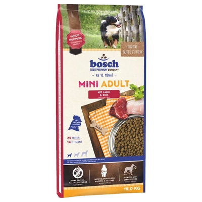Bosch Mini Adult Lam & Rijst (nieuwe receptuur) 15 kg - hondenbrokken