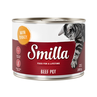 Smilla Rundvlees 6 x 200g Katten - Rund met Kalkoen - natvoer katten