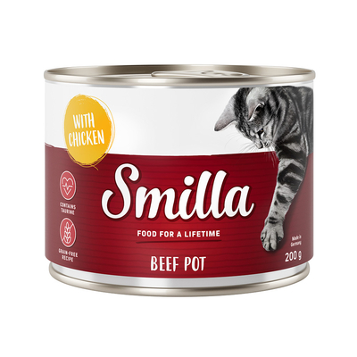 Smilla Rundvlees 6 x 200g Katten - Rund met Kip - natvoer katten