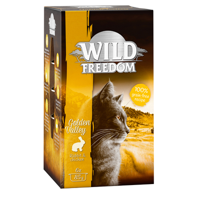 Wild Freedom Adult Kuipje 6 x 85 g Kattenvoer - Golden Valley - Konijn & Kip - natvoer katten