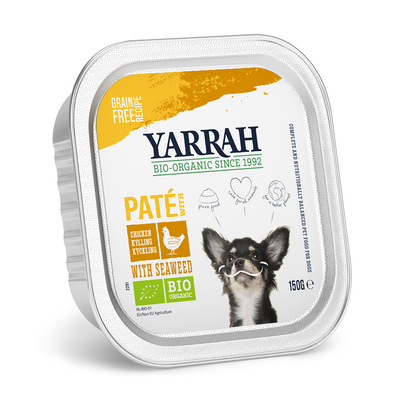 Yarrah Wellness Bio Paté Bio Kip met Bio Zeewier 12 x 150 gr - natvoer honden