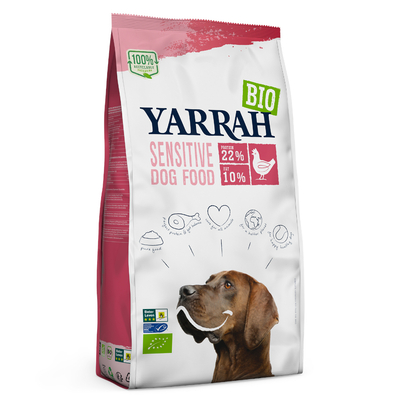 10kg Yarrah Bio Sensitive met Bio Kip & Bio Rijst Hondenvoer droog - hondenbrokken