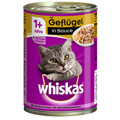 24x400g 1+ Gevogelte in Saus Whiskas Kattenvoer Nat - natvoer katten