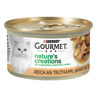Gourmet Nature's Creation Grilled  Kalkoen met Spinazie & Pastinaak 12 x 85 g  - natvoer katten