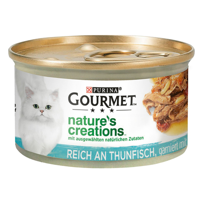 Gourmet Nature's Creation Grilled Tonijn met Tomaat & Rijst 12 x 85 gr - natvoer katten