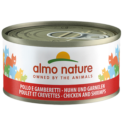 Almo Nature 6 x 70 g - Kip & Garnalen - natvoer katten