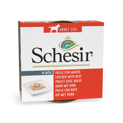 Schesir Kip met Rund 6 x 150 gram - natvoer honden