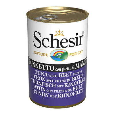 Schesir 6 x 140 g - tonijn met rund - natvoer katten
