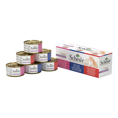 6x85g (3 smaken) met Rijst Schesir Natural Kattenvoer Nat - natvoer katten