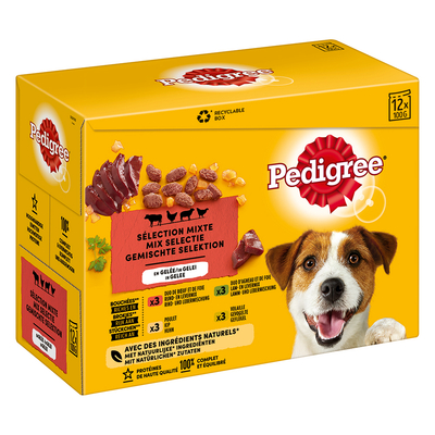 Pedigree Maaltijdzakjes Hondenvoer - Variëteiten mix in Gelei (24 x 100 g) - natvoer honden