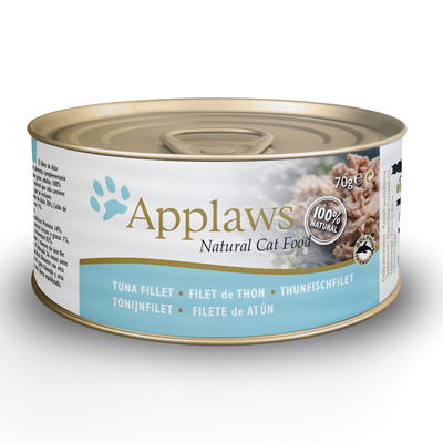 24x70g Tonijnfilet (bouillon) Applaws Kattenvoer Nat - natvoer katten
