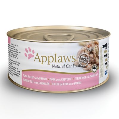 24x70g Tonijnfilet & Garnalen (bouillon) Applaws Kattenvoer Nat - natvoer katten
