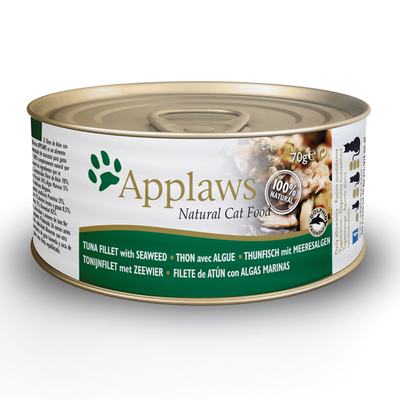 24x70g Tonijn & Zeewier (bouillon) Applaws Kattenvoer Nat - natvoer katten