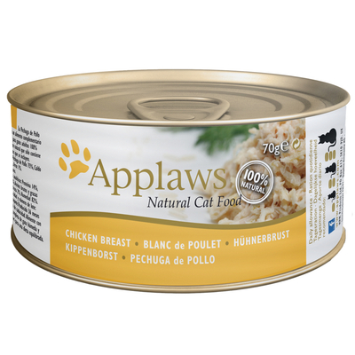24x70g Kippenborst (bouillon) Applaws Kattenvoer Nat - natvoer katten