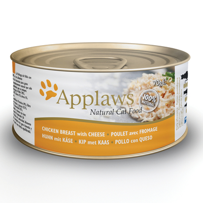 24x70g Kippenborst & Kaas (bouillon) Applaws Kattenvoer Nat - natvoer katten