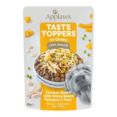 Applaws Taste Toppers Kip, Erwten, Pompoen & Witte Bonen 12 x 85 g - natvoer honden