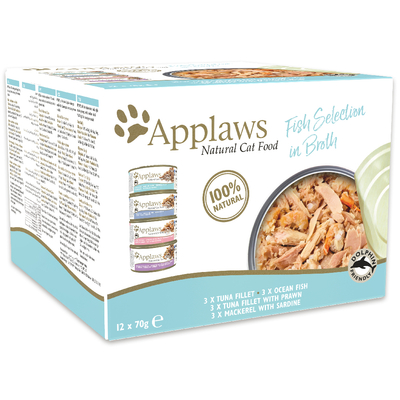 Applaws cat blik adult multipack fish selection kattenvoer 12x70 gr natvoer katten