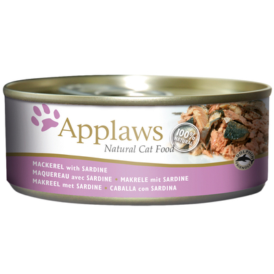 6x156g in Bouillon Makreel & Sardientjes Applaws Kattenvoer Nat - natvoer katten