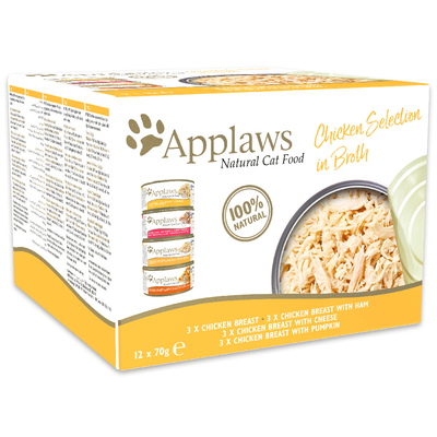 12 x 70g multipak adult blik kipselectie Applaws kattenvoer - natvoer katten