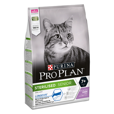 3x3kg Sterilised Senior Longevis Rijk aan Kalkoen Pro Plan Kattenvoer - kattenbrokken