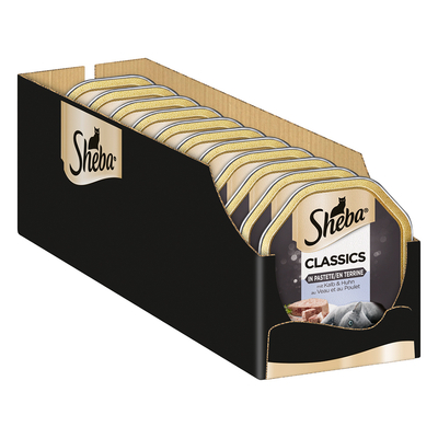 44x85g Kalf & Kip Classics in Paté Sheba Kattenvoer Nat - natvoer katten