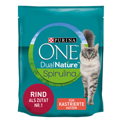 3x1,4kg Dual Nature Sterilized Rund met Spirulina Purina One Kattenvoer - kattenbrokken