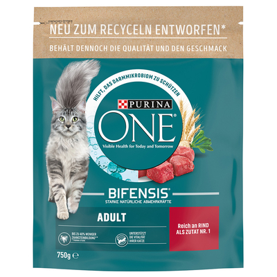 Purina ONE Adult Rund & Volkoren Granen Kattenvoer - 750 g - kattenbrokken
