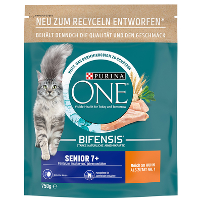 Purina ONE Senior 7+ Kattenvoer - Dubbelpak 2 x 750 g - kattenbrokken