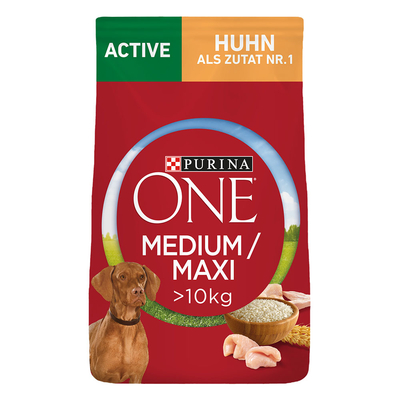 Sparpaket: 2x7kg Purina One Medium/Maxi Active Huhn Hundefutter trocken - hondenbrokken