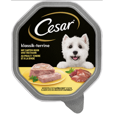 Cesar Multipack Hondenvoer 14 x 150 g - Klassieker met malse kip en kalkoen - natvoer honden