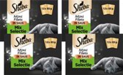 Sheba Kattenvoer - Mini Filets - Selectie van de Chef in Saus - Maaltijdzakjes 48x85g natvoer katten