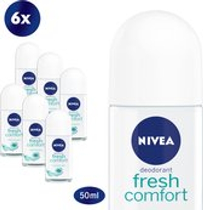 NIVEA Fresh Comfort - 6 x 50 ml - Deodorant Roller