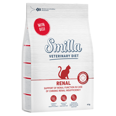 Smilla Veterinary Diet Renal met Rund Kattenvoer - Dubbelpak: 2 x 4 kg - kattenbrokken