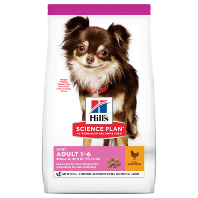 Voordeelpakket: 2 zakken Hill's Science Plan Adult Adult 1-6 Light Small & Mini met Kip (2 x 6 kg) - hondenbrokken