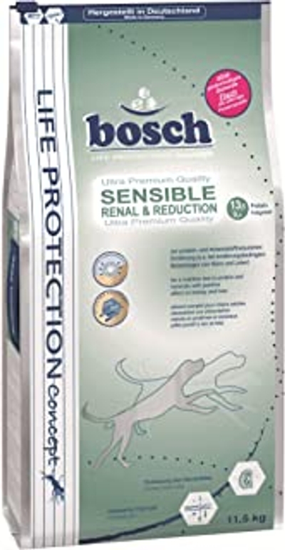 bosch Life Protection Concept | Sensitive Renal & Reduction | Droog hondenvoer voor voedingsgevoelige volwassen honden | Verminderd eiwit en mineralen | 1 x 11500 gram - hondenbrokken