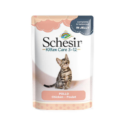 Schesir Kat Jelly Maaltijdzakje 6 x 85 g  - Kitten - Kip - natvoer katten
