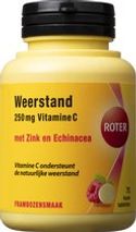 Roter Vitamine C 250mg Weerstand - Vitamine C ondersteunt de natuurlijke weerstand - Met Zink en Echinacea - 75 kauwtabletten met frambozensmaak