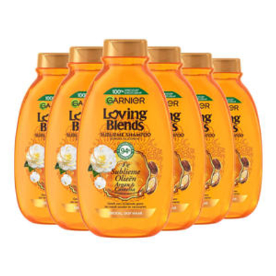 Garnier Loving Blends Argan & Cameliaolie shampoo - 6 x 300 ml - voordeelverpakking