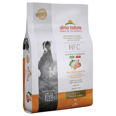 Almo Nature HFC Adult Dog M-L Kip 8kg - hondenbrokken