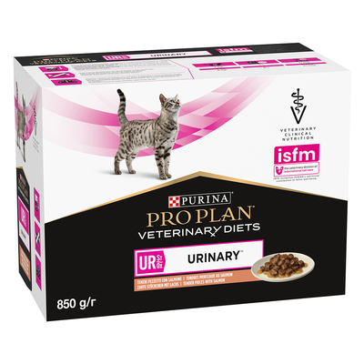 2x10x85g Purina Pro Plan Veterinary Diets Feline UR ST/OX - Urinary Salmon Cat Food Wet - natvoer katten