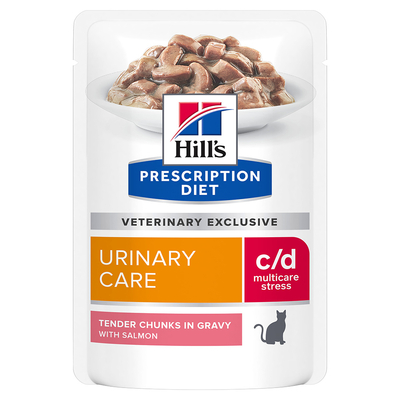 24x85g C/D Urinary Stress met Zalm Hill's Prescription Diet Kattenvoer - natvoer katten