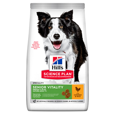 2x14kg Senior Vitality Medium Kip Hill's Science Plan Hondenvoer - hondenbrokken