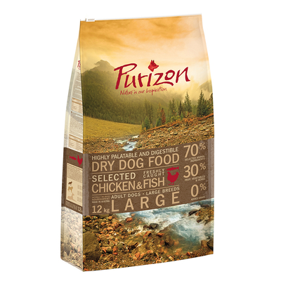 Purizon Large Adult Kip & Vis - Dubbelpak: 2 x 12 kg - hondenbrokken