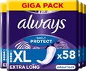 Always Daily Protect - Extra Long - OdourBlock Technologie - Inlegkruisjes 4 x 58 Stuks