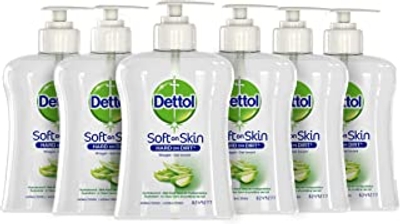 Dettol Handzeep - Verzachtend - Aloë Vera 6 x 250 ml  Grootverpakking