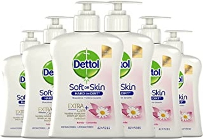 Dettol Handzeep - Extra Care Gevoelige en Normale Huid Lotus & Kamille 6 x 250 ml Grootverpakking