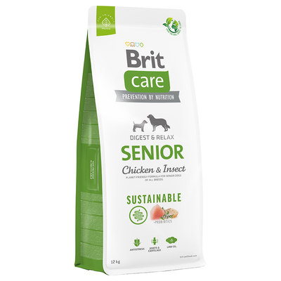 Dubbelpak: 2x12kg Brit Care Dog Sustainable Senior Kip & Insecten Droog Hondenvoer - hondenbrokken