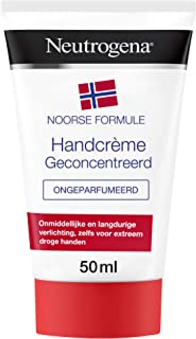 Neutrogena handcrème ongeparfumeerd, Noorse formule, voedende en beschermende vochtinbrengende crème voor droge en beschadigde handen, 1 x 50 ml