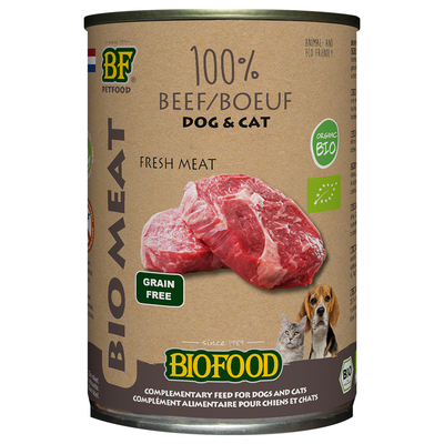 Biofood Organic 100% meat Beef Dog & Cat | zooplus - 12 x 400 g - natvoer honden
